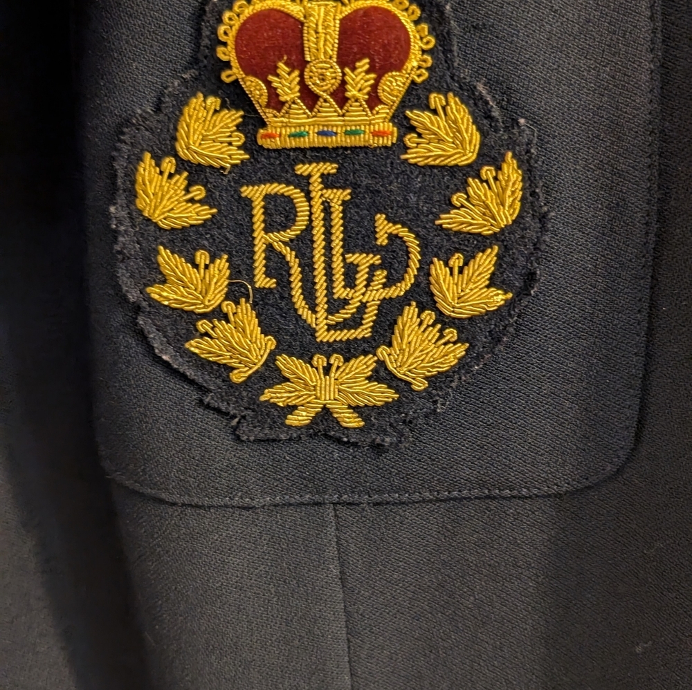 Lauren Ralph Lauren Navy Blazer Royal Crest Blazer Sz 16 - Picture 9 of 12